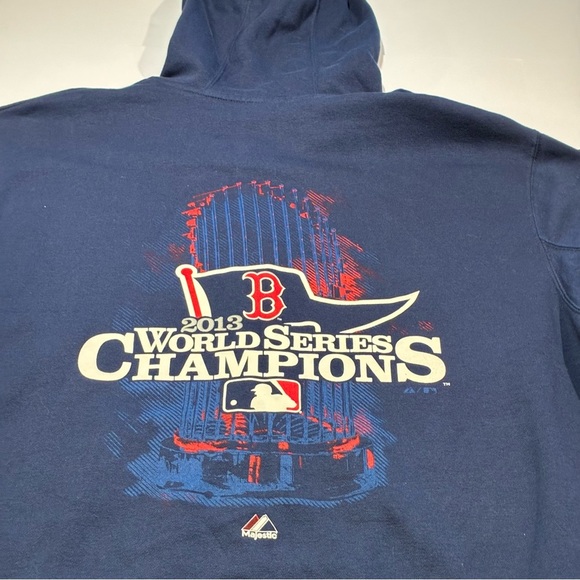 Majestic Vtg Boston Red Sox 2013 World Series Full Zip Jacket Blue Size Mens XL - Picture 5 of 10